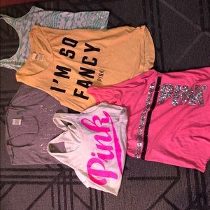 5 (small/xs) like new PINK tank top bundle